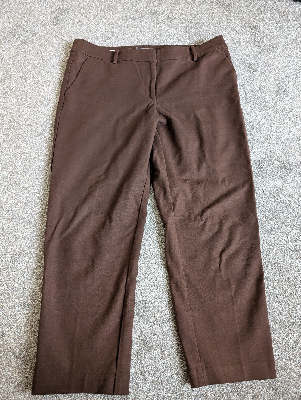 LOFT The Riviera Slim Pants Dark Brown Size 12